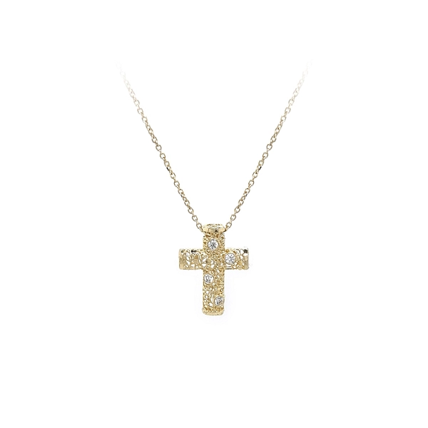 Gold-Kreuz-Halskette mit Zirkonias