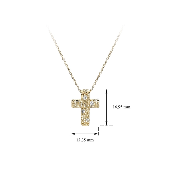 Gold-Kreuz-Halskette mit Zirkonias