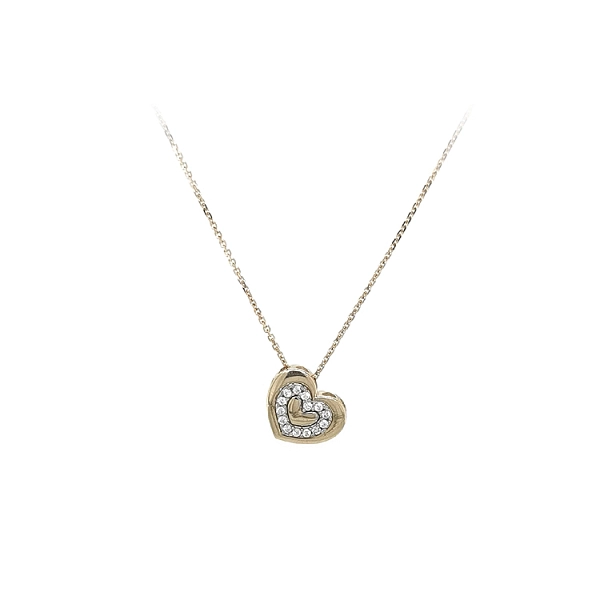 Gold Damenhalskette mit Zirkonen