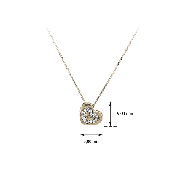 Gold Damenhalskette mit Zirkonen
