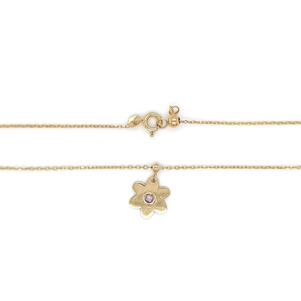 Goldblumenkette mit Zirkon