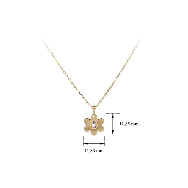 Goldblumenkette mit Zirkon