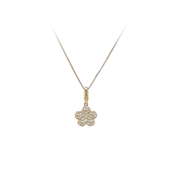 Goldblumenkette mit Zirkonen