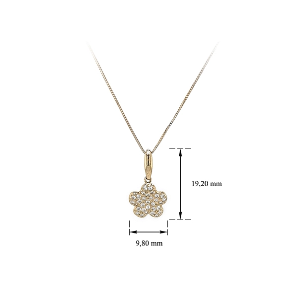 Goldblumenkette mit Zirkonen