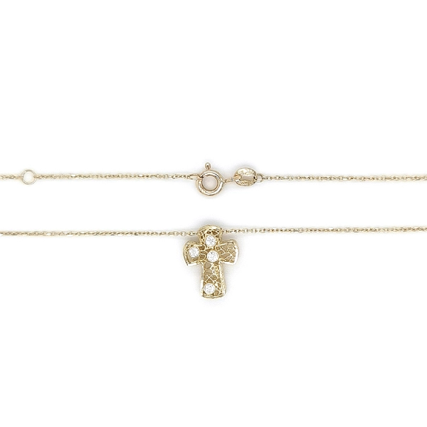 Gold-Kreuz-Halskette mit Zirkonias