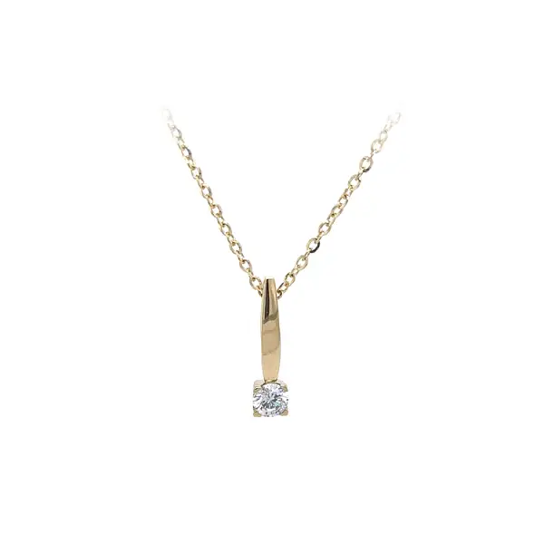 Gold Solitär Halskette mit Zirkon