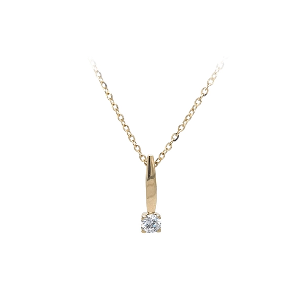 Gold Solitär Halskette mit Zirkon