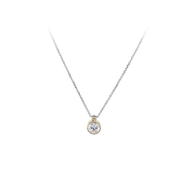 Gold Solitär Halskette mit Zirkon