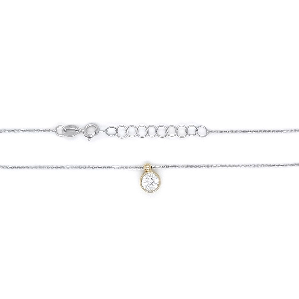 Gold Solitär Halskette mit Zirkon