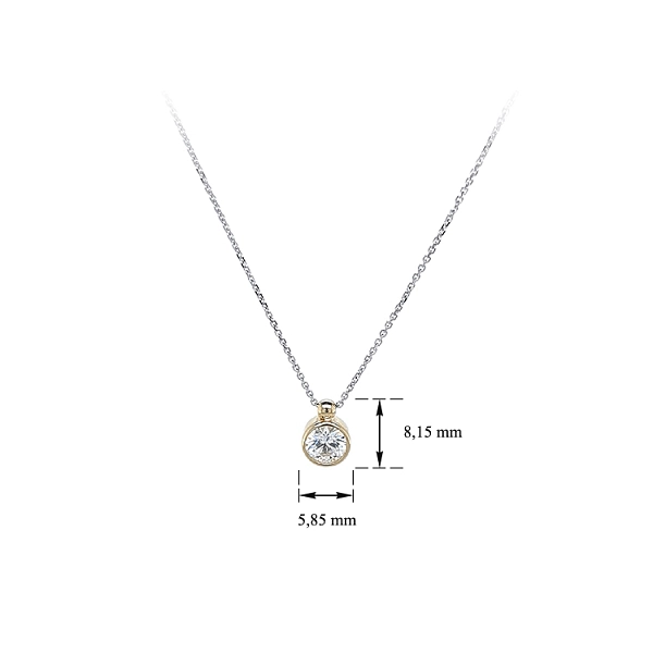 Gold Solitär Halskette mit Zirkon