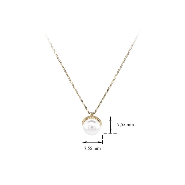 Gold Damen Halskette mit Perle