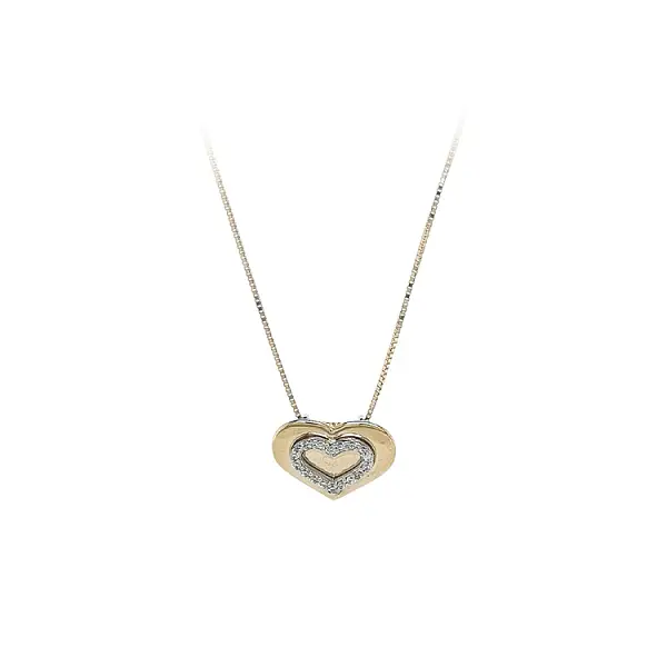 Goldherz-Halskette mit Zirkonias