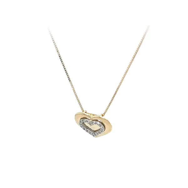 Goldherz-Halskette mit Zirkonias