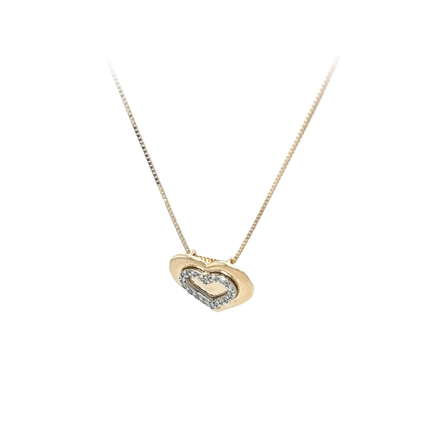 Goldherz-Halskette mit Zirkonias