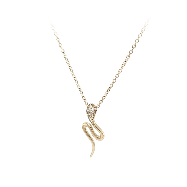 Goldene Schlangenhalskette mit Zirkonen