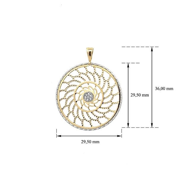 Gold-Anhänger mit Zirkonen