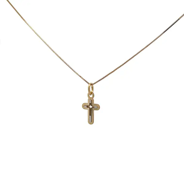 Goldenes Kreuz aus kombiniertem Gold