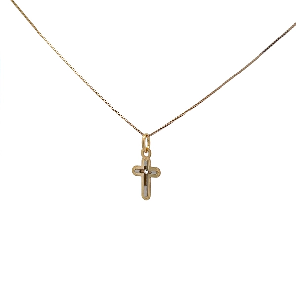 Goldenes Kreuz aus kombiniertem Gold