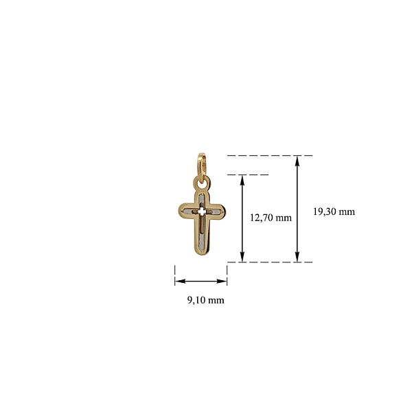 Goldenes Kreuz aus kombiniertem Gold