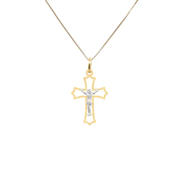 Goldenes Kreuz mit Jesus Christus