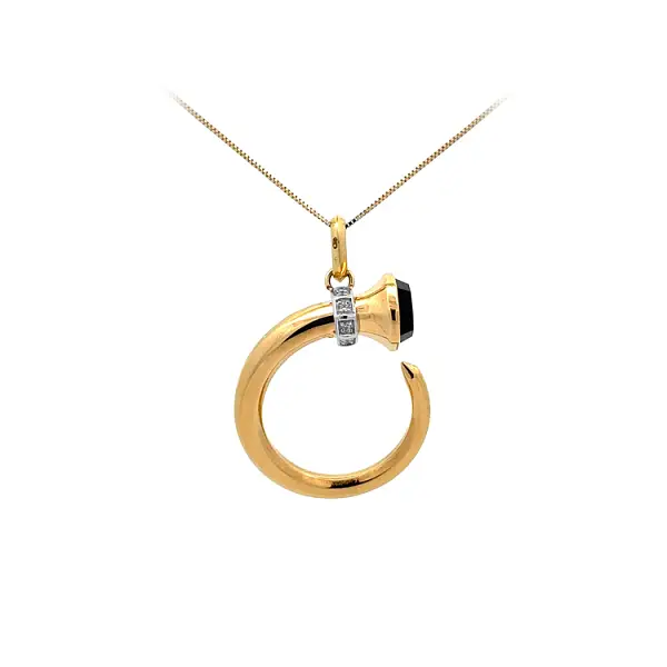 Gold-Anhänger mit schwarzem Stein