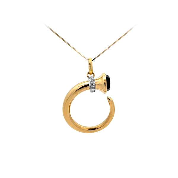 Gold-Anhänger mit schwarzem Stein