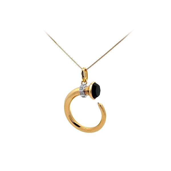 Gold-Anhänger mit schwarzem Stein