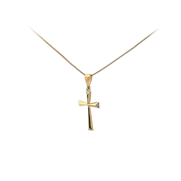 Gold-Anhänger Kreuz mit Zirkonen