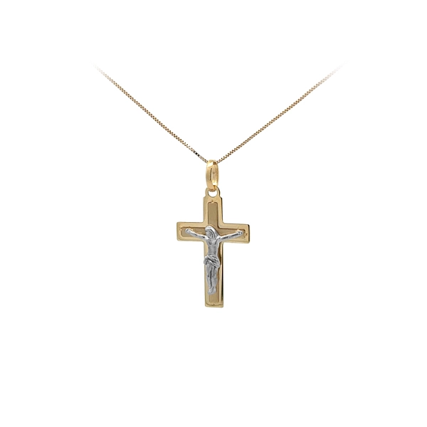 Gold-Anhänger Kreuz mit Jesus Christus