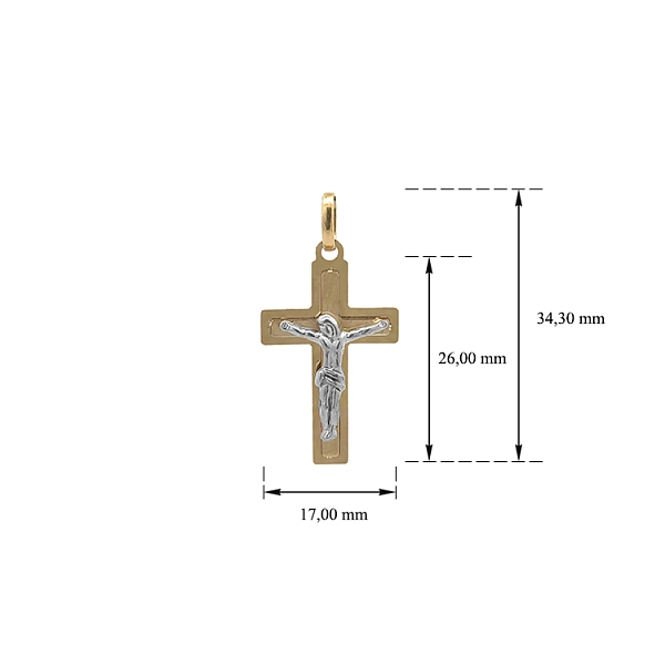 Gold-Anhänger Kreuz mit Jesus Christus