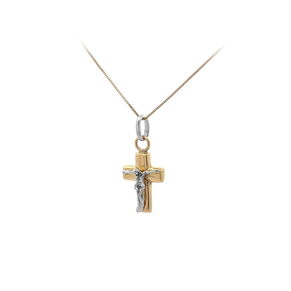 Gold-Anhänger Kreuz mit Jesus Christus