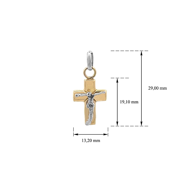 Gold-Anhänger Kreuz mit Jesus Christus