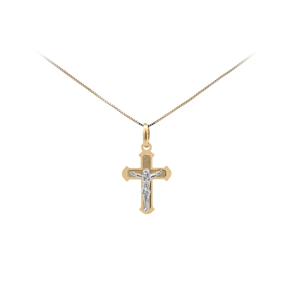 Gold-Anhänger Kreuz mit Jesus Christus
