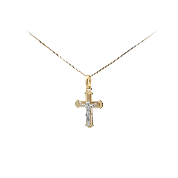 Gold-Anhänger Kreuz mit Jesus Christus