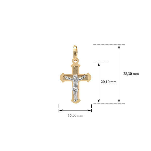 Gold-Anhänger Kreuz mit Jesus Christus