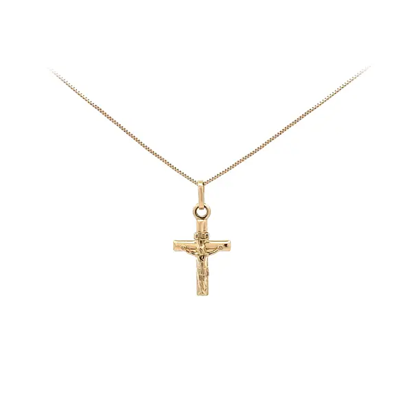 Gold-Anhänger Kreuz mit Jesus Christus