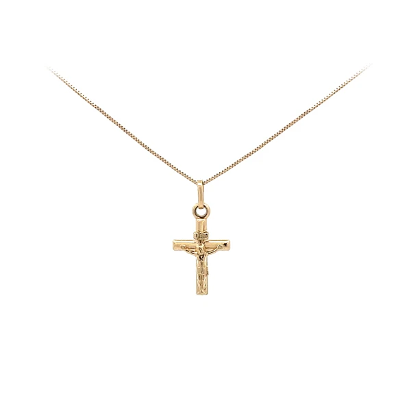 Gold-Anhänger Kreuz mit Jesus Christus