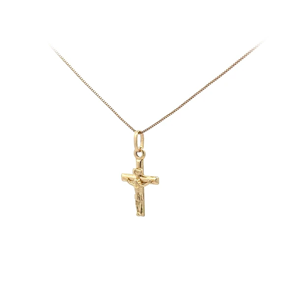 Gold-Anhänger Kreuz mit Jesus Christus