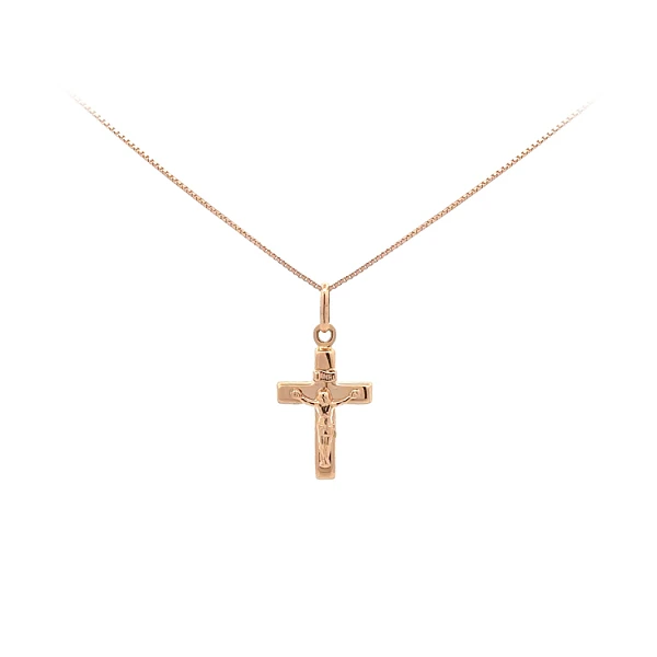 Gold-Anhänger Kreuz mit Jesus Christus