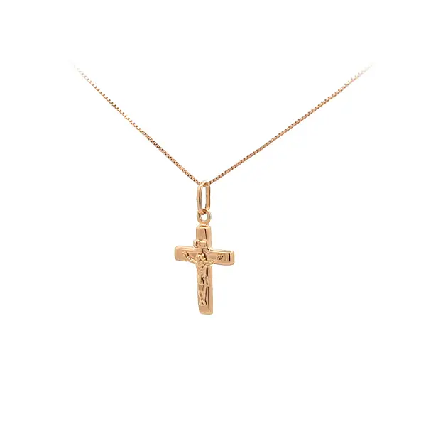 Gold-Anhänger Kreuz mit Jesus Christus