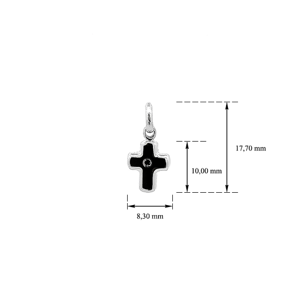Gold-Anhänger Kreuz mit schwarzem Stein