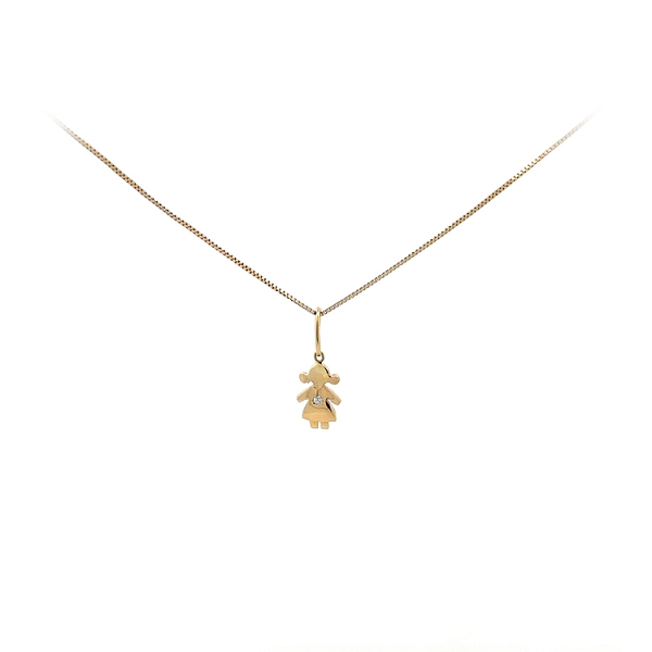 Golden Girl Anhänger mit Zirkon