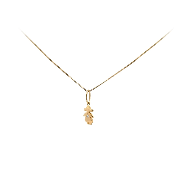 Golden Girl Anhänger mit Zirkon
