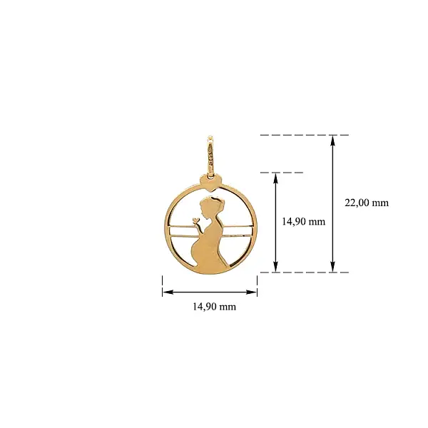 Gold-Anhänger Schwangere Frau