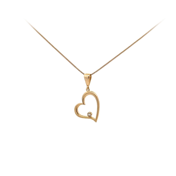 Gold-Anhänger Herz mit Zirkon