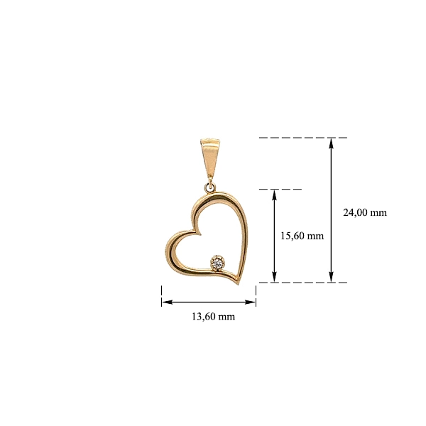 Gold-Anhänger Herz mit Zirkon