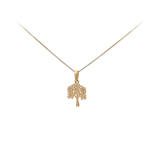 Goldanhänger Baum des Lebens mit Zirkonen