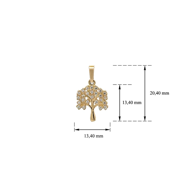 Goldanhänger Baum des Lebens mit Zirkonen