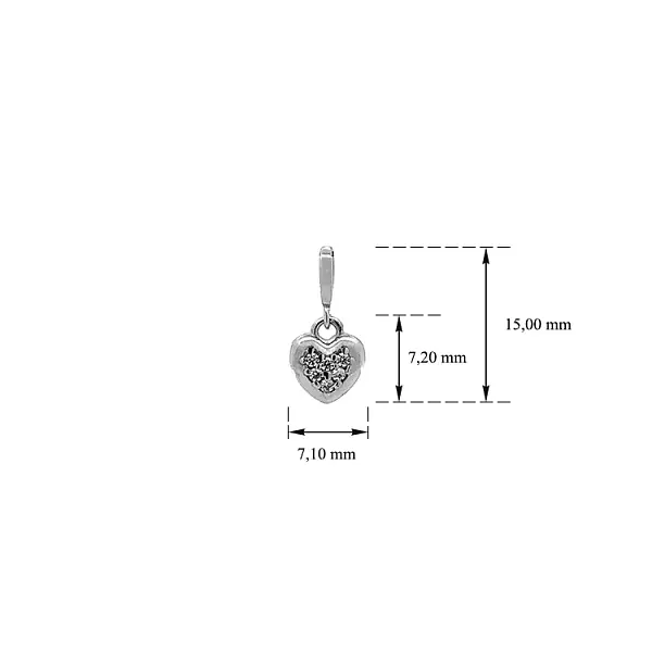 Anhänger Herz mit Zirkonen aus Weißgold
