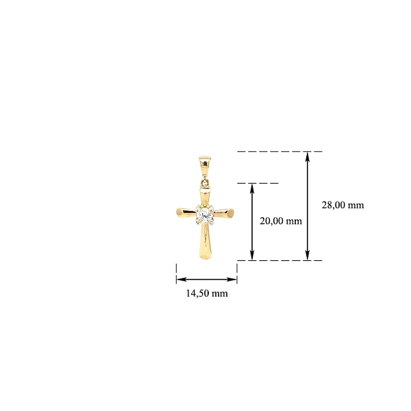 Gold-Anhänger Kreuz mit Zirkon